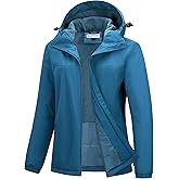 33,000ft Women's Fleece Lined Rain Jackets Waterproof Lightweight Warm Raincoats for Hiking Travel Skiing Windbreaker