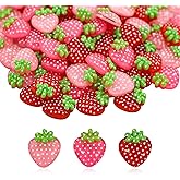 Strawberry Resin Flatback Beads Charms, 90 Pcs DIY Crafts Embellishments for Phone Case Scrapbooking Hair Clip Headband Jewelry Decor