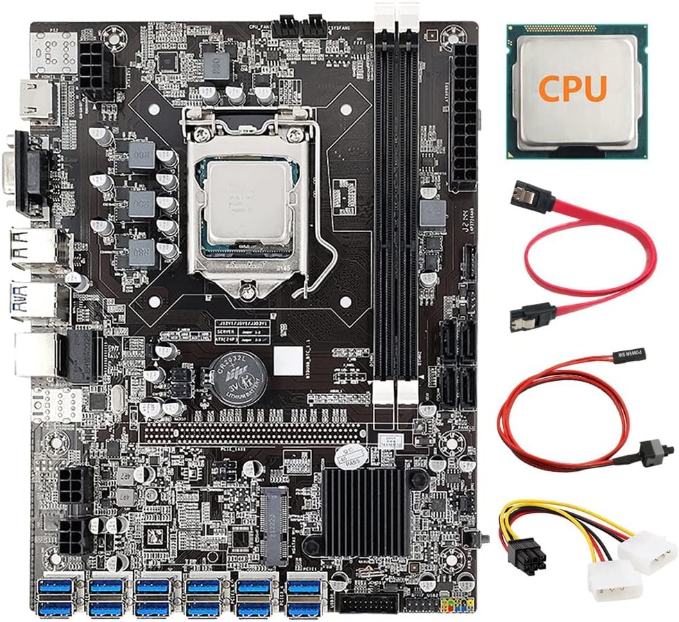 Lodokdre B75 12 GPU Mining Motherboard CPU LGA1155 DDR3 SATA3.0 BTC ETH