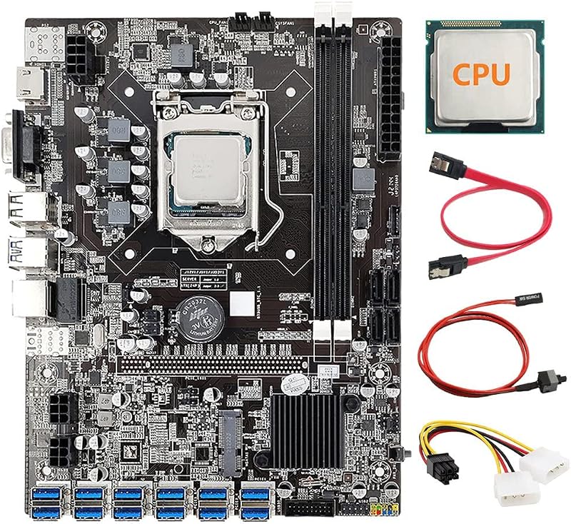 Lodokdre B75 12 GPU Mining Motherboard CPU LGA1155 DDR3 SATA3.0 BTC ETH