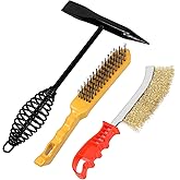 Swpeet 3Pcs 500g 11 Inch Welding Chipping Hammer and Steel Wire Brush with Brass Knife Wire Brush Assortment Kit, Welding Chi