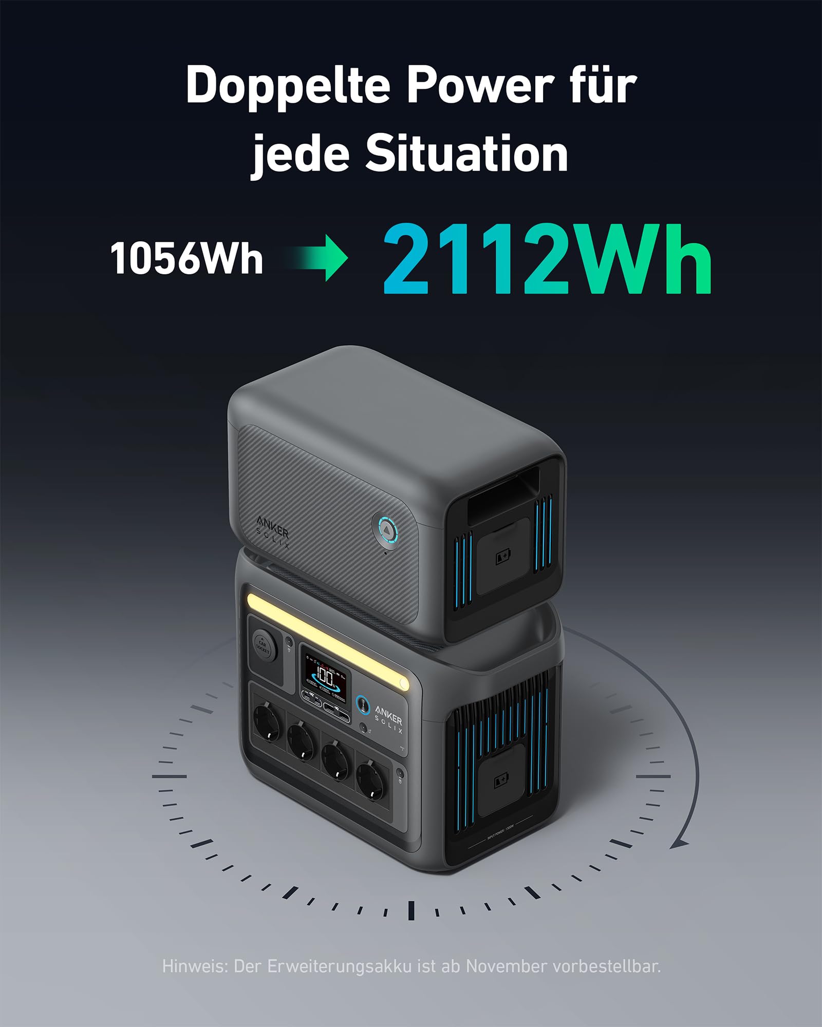 Anker SOLIX C1000 Tragbare Powerstation, LiFePO4, 1800W Solargenerator, 100% geladen in 58 Min. mit UltraFast Modus, LFP Powerstation für Outdoor, Camping und Stromreserve (Optionales Solarpanel) 7