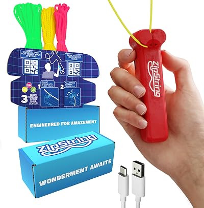 ZipString Rope Launcher Red - Outdoor Toy Fidget Toy for Kids and Adults