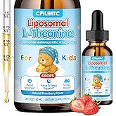 Liposomal L-Theanine Drops for Kids & Adults – Liquid L-Theanine Supplement with Magnesium Glycinate, Ashwagandha, Chamomile, Vitamin B6 & D3 – Supports Calm, Focus & Restful Sleep – Strawberry Flavor