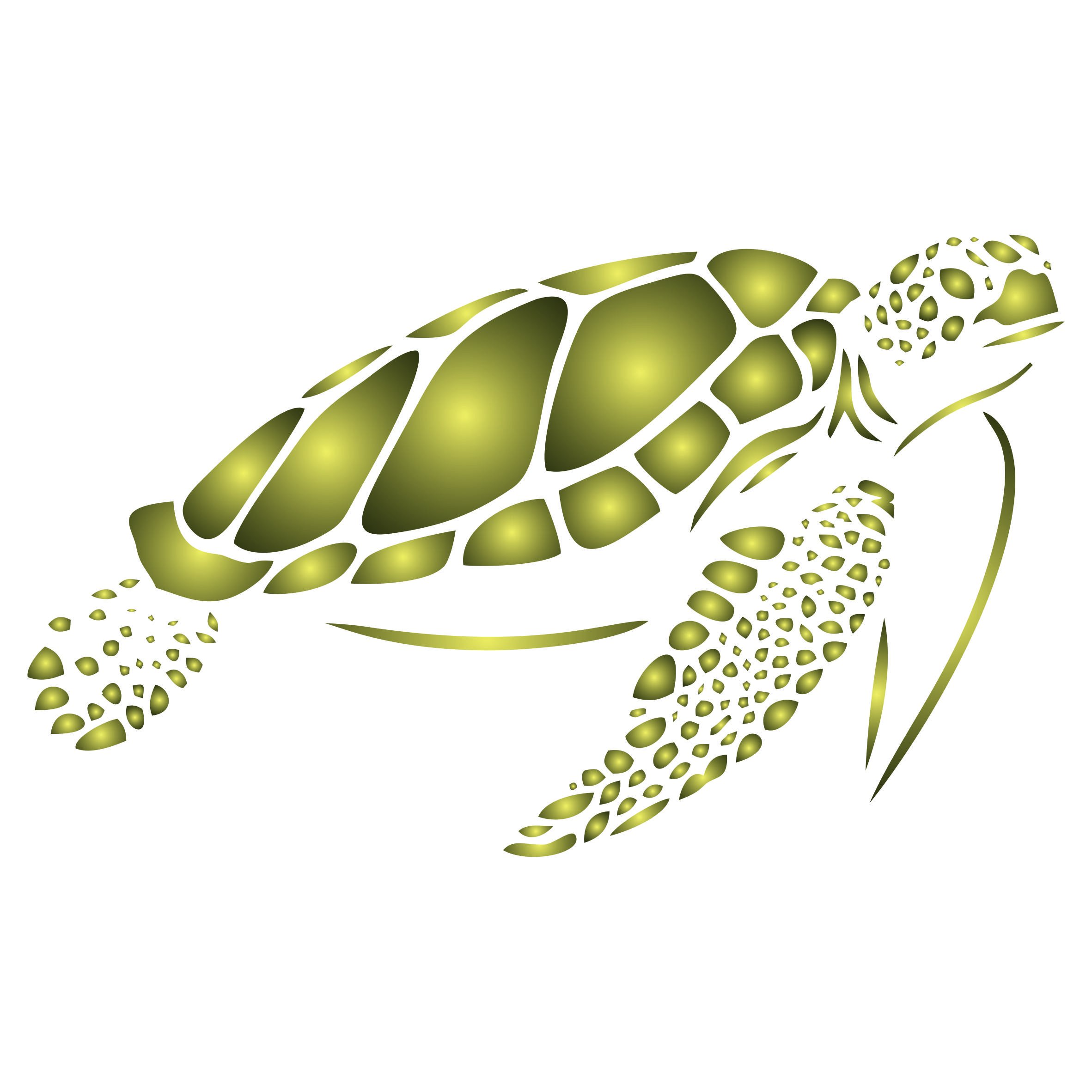 Sea Turtle Stencil - 19 x 11.5cm (M) - Reusable Sea Ocean Nautical Seashore Reef Wall Stencil Template