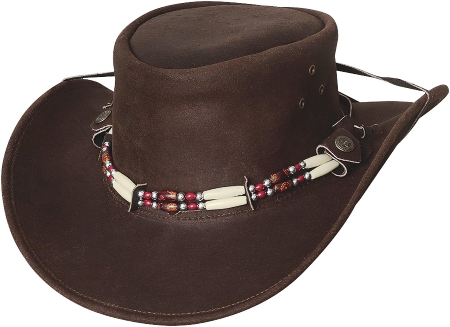Montecarlo Bullhide Hats UPLANDER Leather Cowboy Western Hat (Medium)
