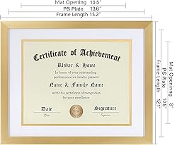 ELSKER&HOME 8.5 x 11 Certificate Frame - Classic