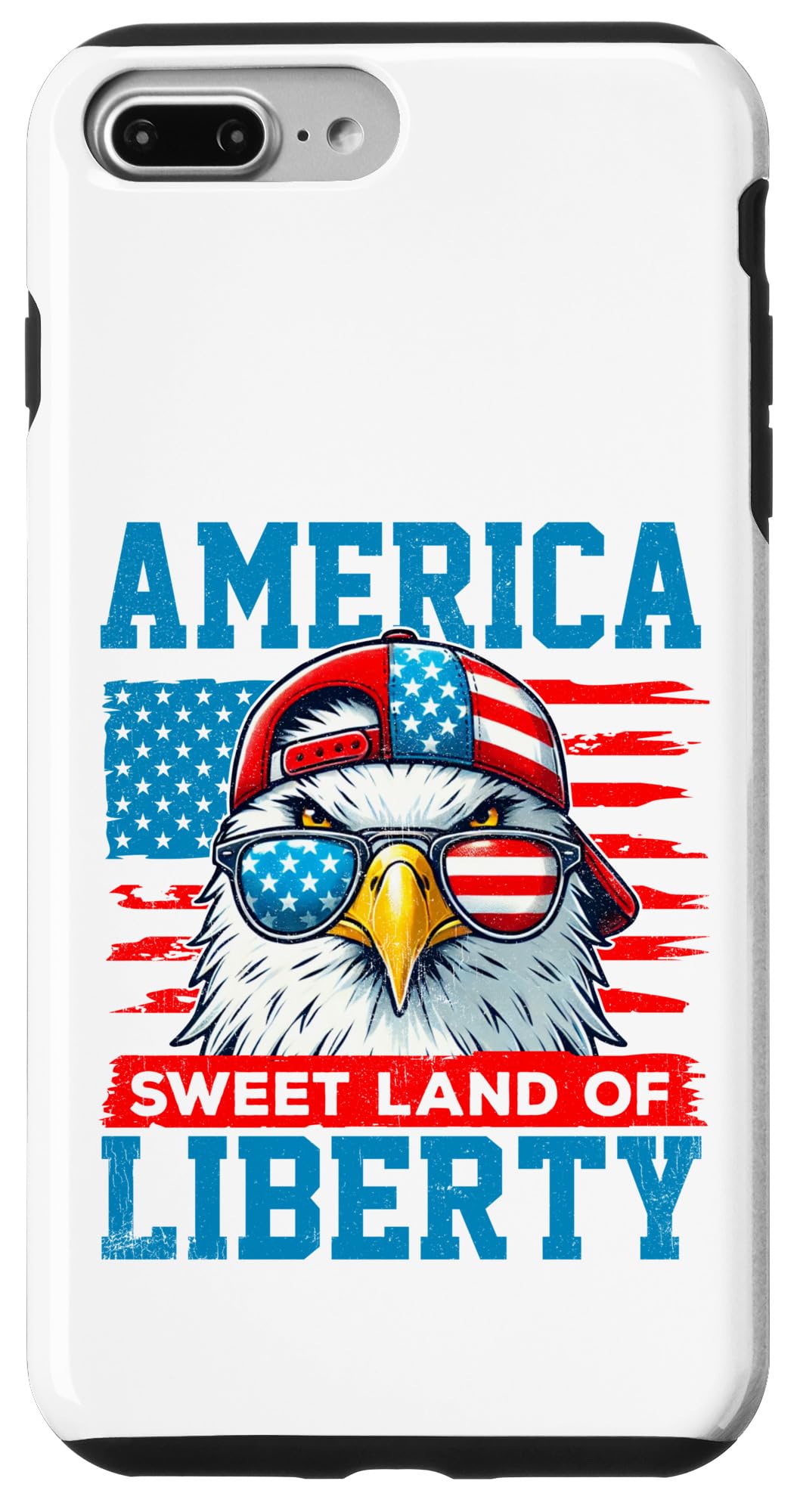 iPhone 7 Plus/8 Plus America Sweet Land of Liberty US Flag Cool Bald Eagle USA Case