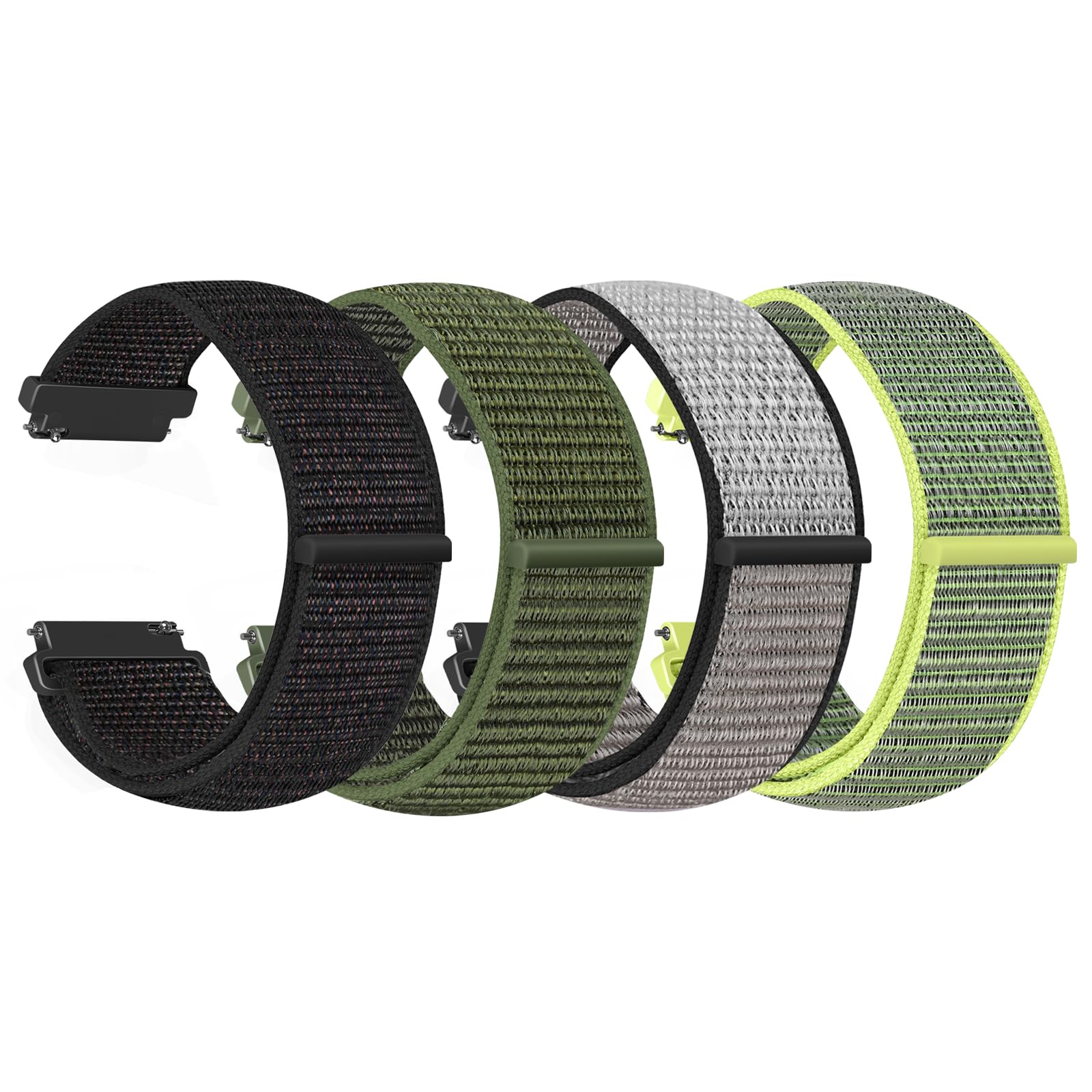 WNIPH 4 Pack Nylon Watch Bands Compatible with Garmin Venu 4 45mm/Venu 3 45mm/2/Vivoactive 4, Garmin Forerunner 255/255 Music/265/955, 22mm Sport Repalcement Strap for Amazfit GTR 4/3/2/Bip 6/Bip 5