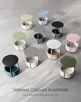 VASAGLE Round Side Table with Fabric Basket Ebony Black Slate Grey LET223B01 view 8