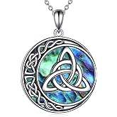 Grmdit Celtic Knot Necklace 925 Sterling Silver Moon Pendant Celtic Jewelry Gifts for Women Men