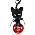 Miraculous Ladybug - Kwami Lifesize Plagg, 5-inch Cat Plush Clip-on Toys for Kids, Super Soft Collectible Stuffed Toy with Glitter Stitch Eyes and Color Matching Backpack Keychain (Wyncor)
