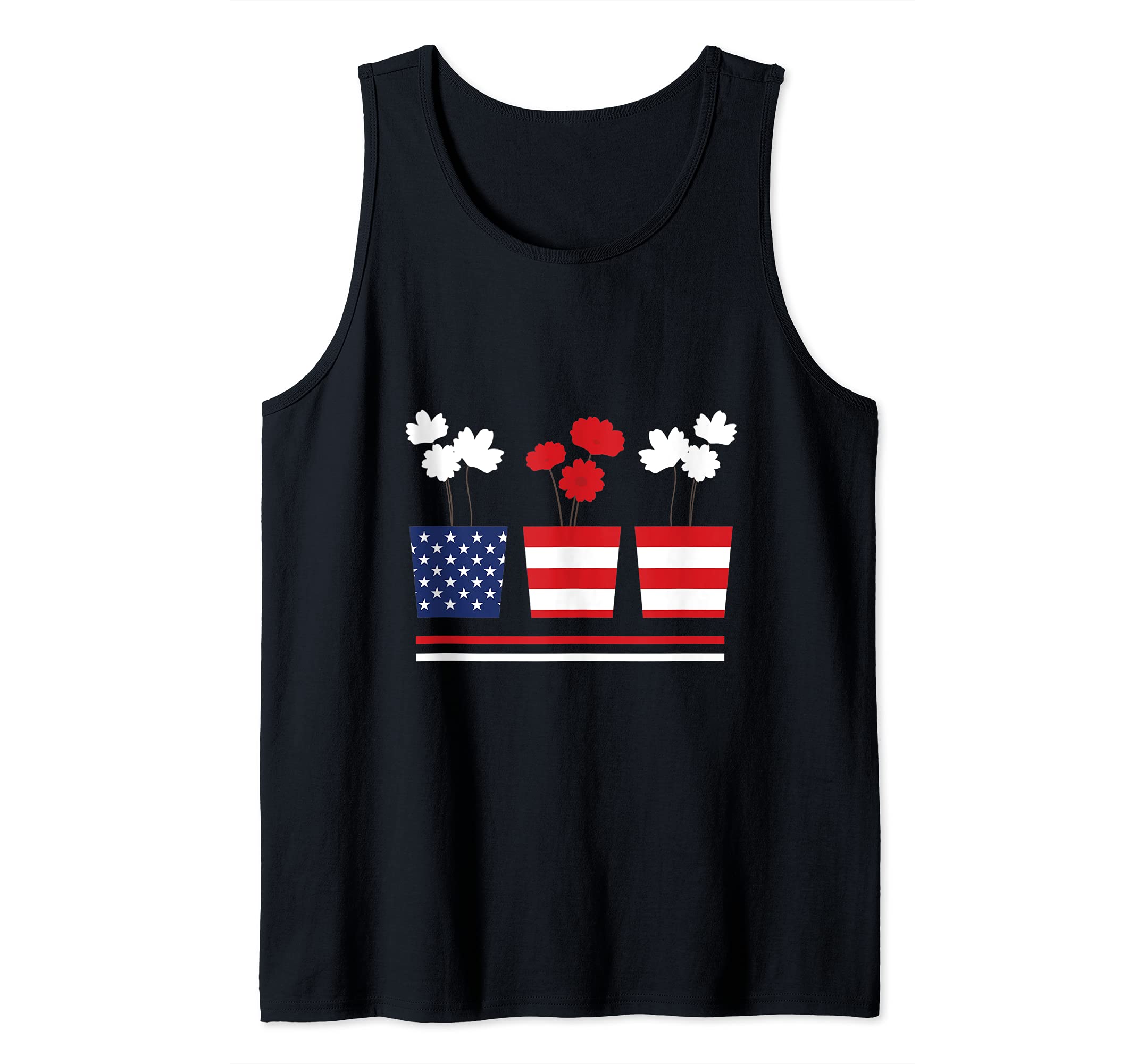 American Patriotic Flower Pots Gardener USA Flag Gardening Tank Top