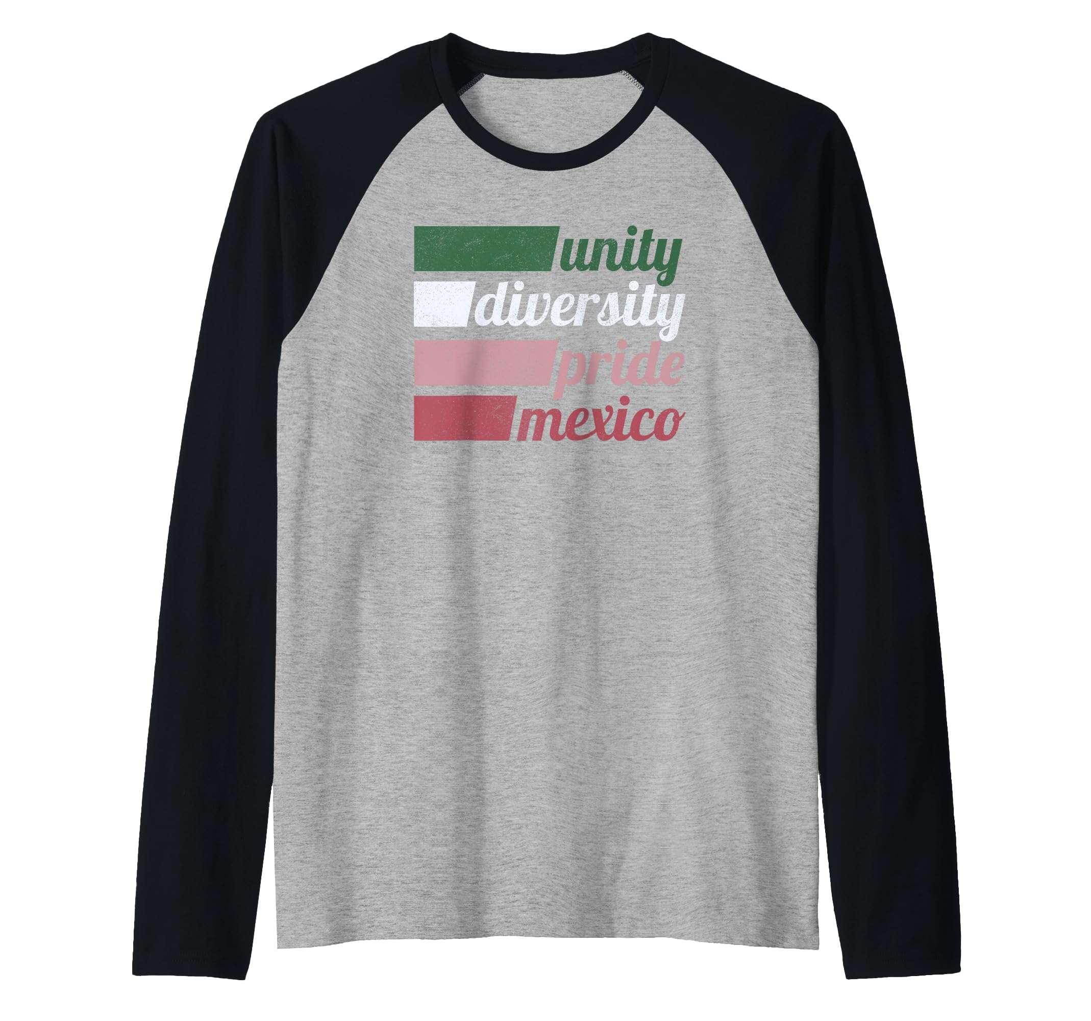Trendy Unity Diversity Pride Mexico Colours Raglan Baseball Tee