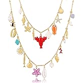 CLASSYZINT Shell Necklace Shell Conch Starfish Charm Necklace Boho Summer Necklaces Beach Jewelry for Women