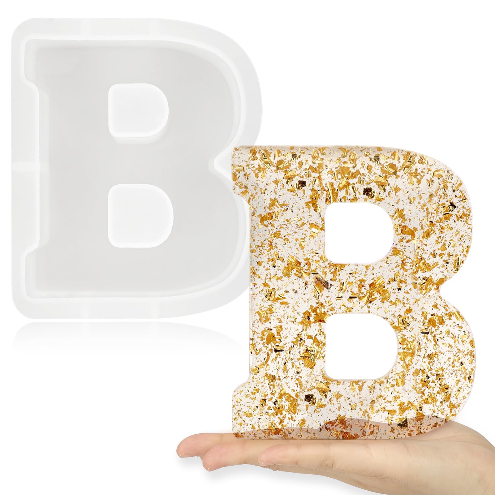 Photo 1 of Gartful 7 Inch Large Letter Molds for Resin, 3D B Capital Alphabet Epoxy Resin Mold, A to Z Thick Resin Letter Molds for Making Letters, Word Sign Art, DIY Crafts, Making Cake, Party Home Decor