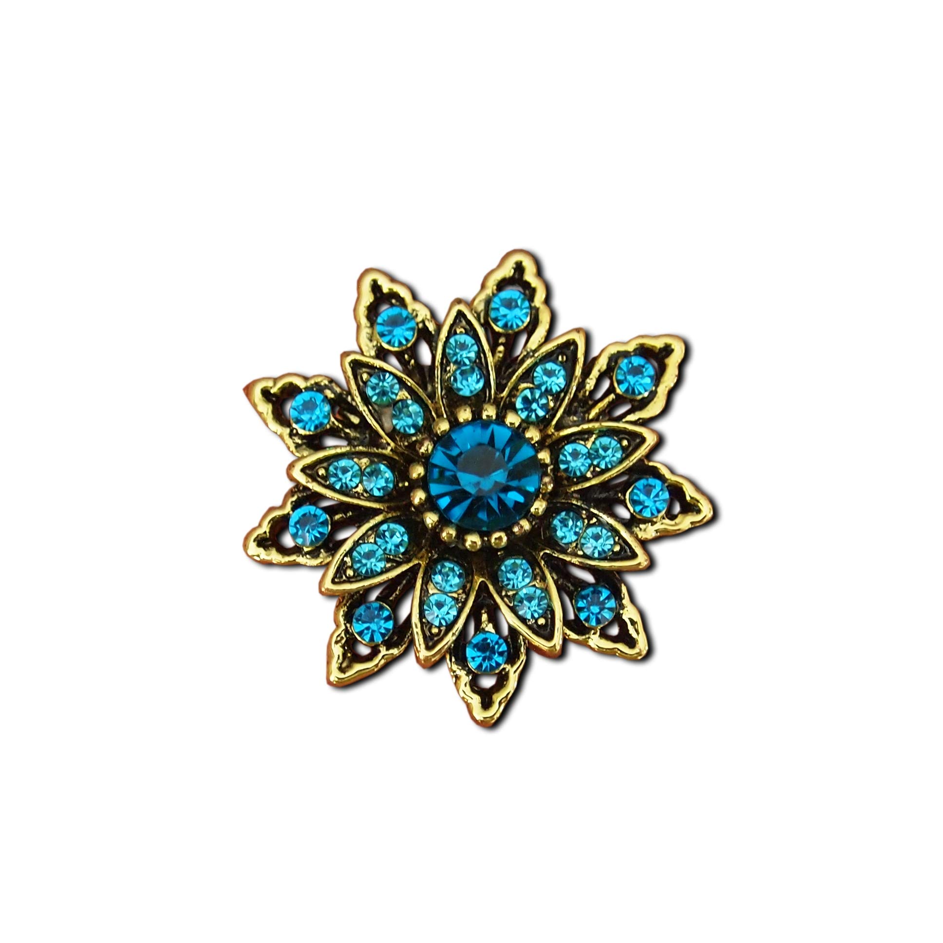 Seraphis Vintage Gold Flower Brooch for Women Dress Accessories Bouquet Wedding Rhinestone Brooches