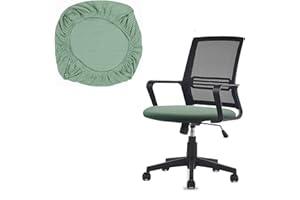 Runseaway One Stretch Office Chair Cover, Universal Elastic Computer Desk Seat Slipcover, Washable Removable Protective Cover for Rotating Swivel Chair, Anti-Dust(Green)