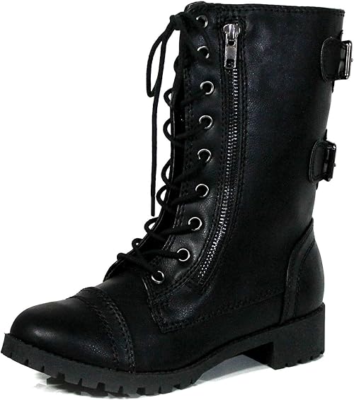 women's mid calf lace up combat boots