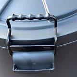 OptiProducts 110L Heavy Duty Black Plastic Rubbish Refuse Bin with Locking Lid view 2