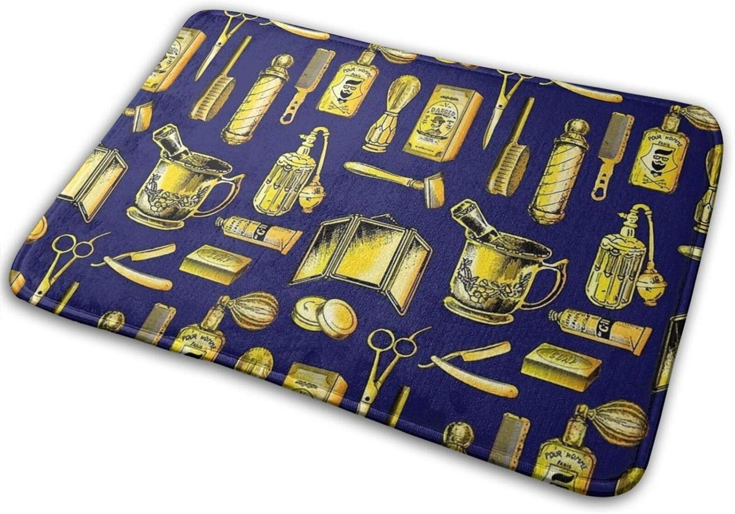 Door Mats Indoor Gold Barber Shop Doormats for Outdoor