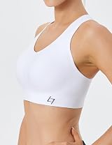 FITTIN Racerback Sports Bra Women High Impact Padded Seamless White view 2