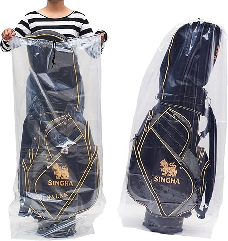 Amazon 大きなプラスチックバッグ 多目的巾着バッグセット ゴルフバッグ収納用ダストカバー ピクニックマットレス 家庭の整理に最適 再利用可能 2 サイズセット 圧縮袋 オンライン通販