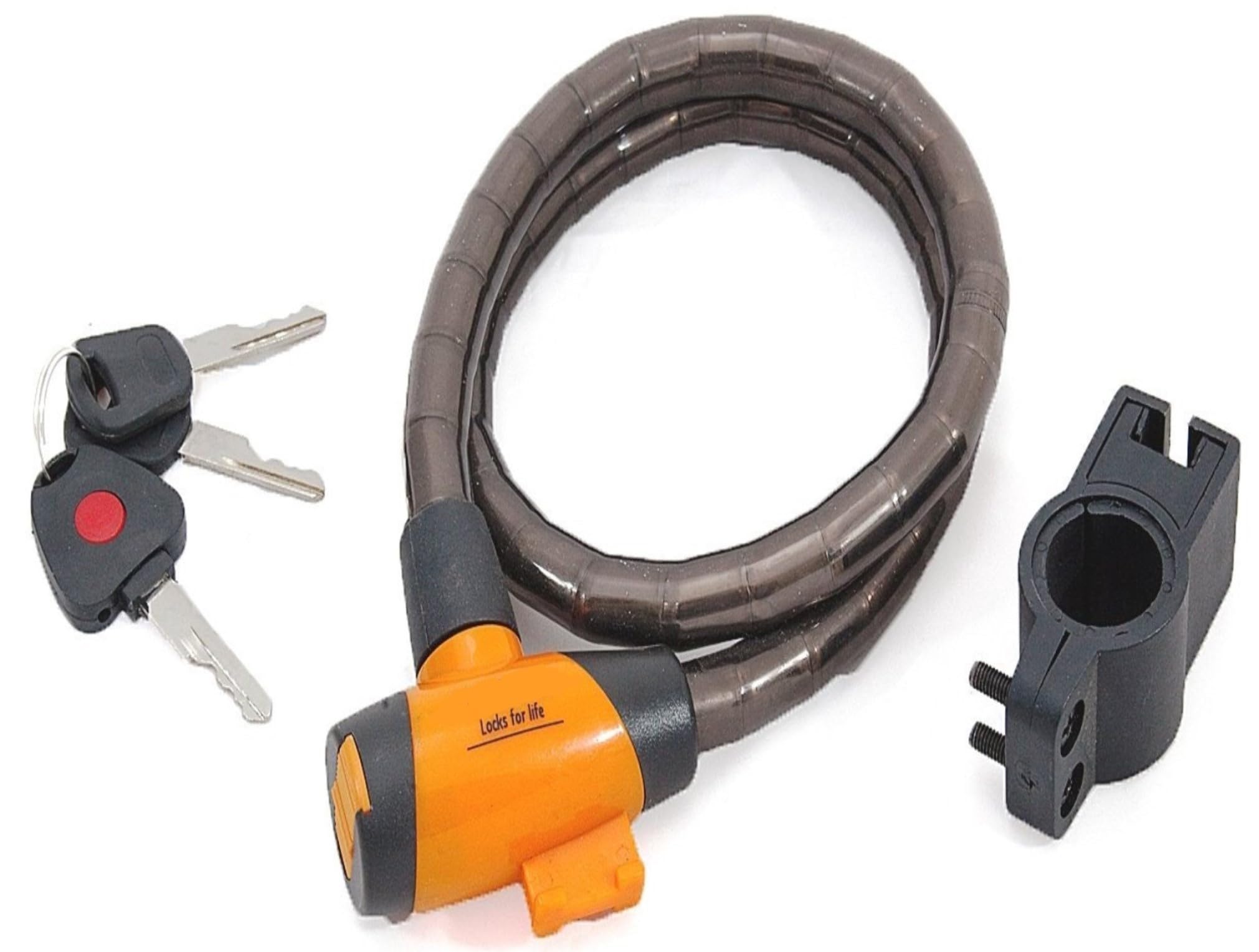 Sport Direct Bike/E-Bike Heavy Duty Armoured Steel Cable Lock with Free LED Key 15 x 85