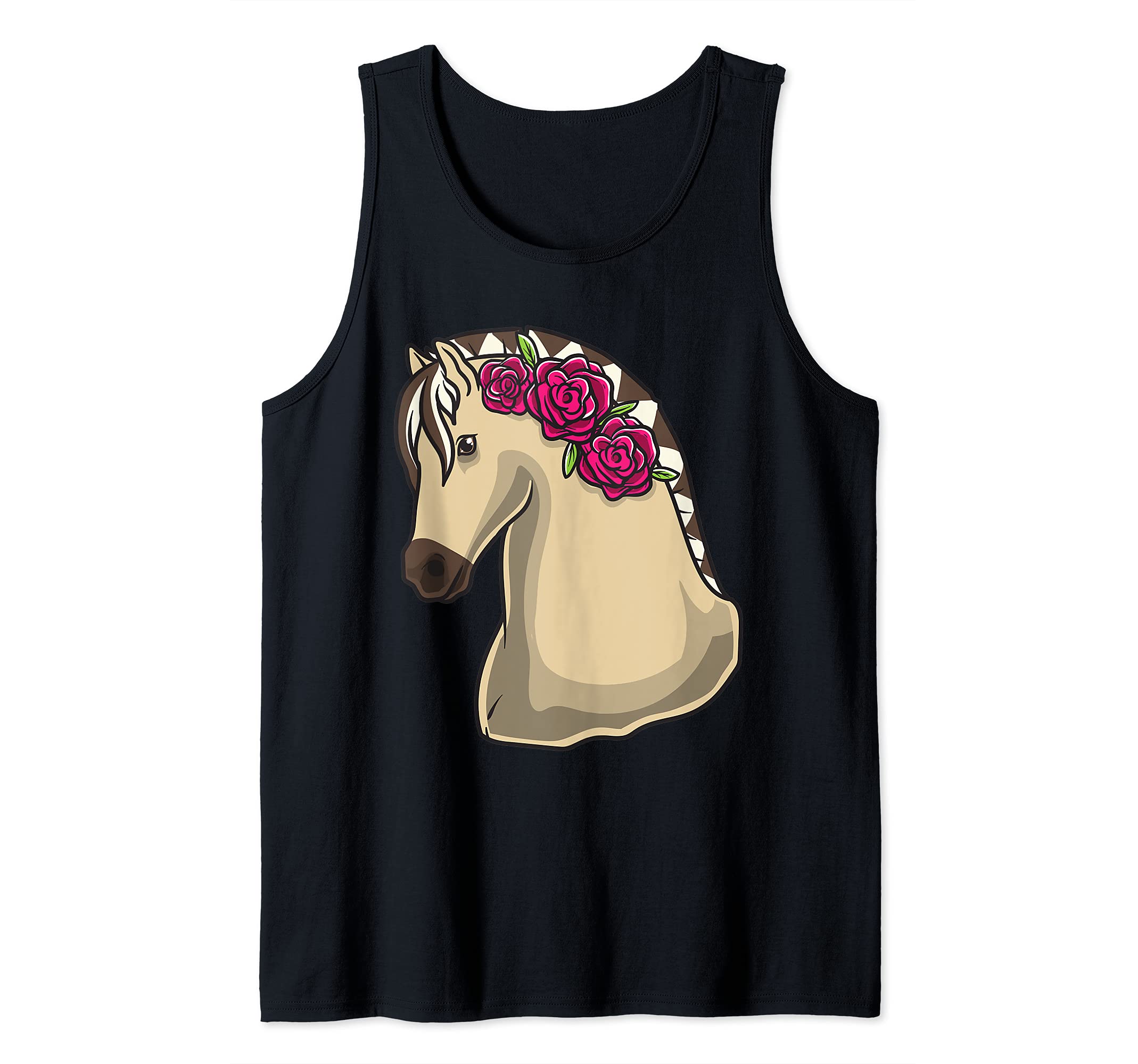 Cute Fjord Horse with flowers Tank Top
