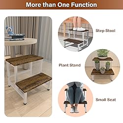 Tigerden Wooden 2 Step Stool for Toddlers Kids and