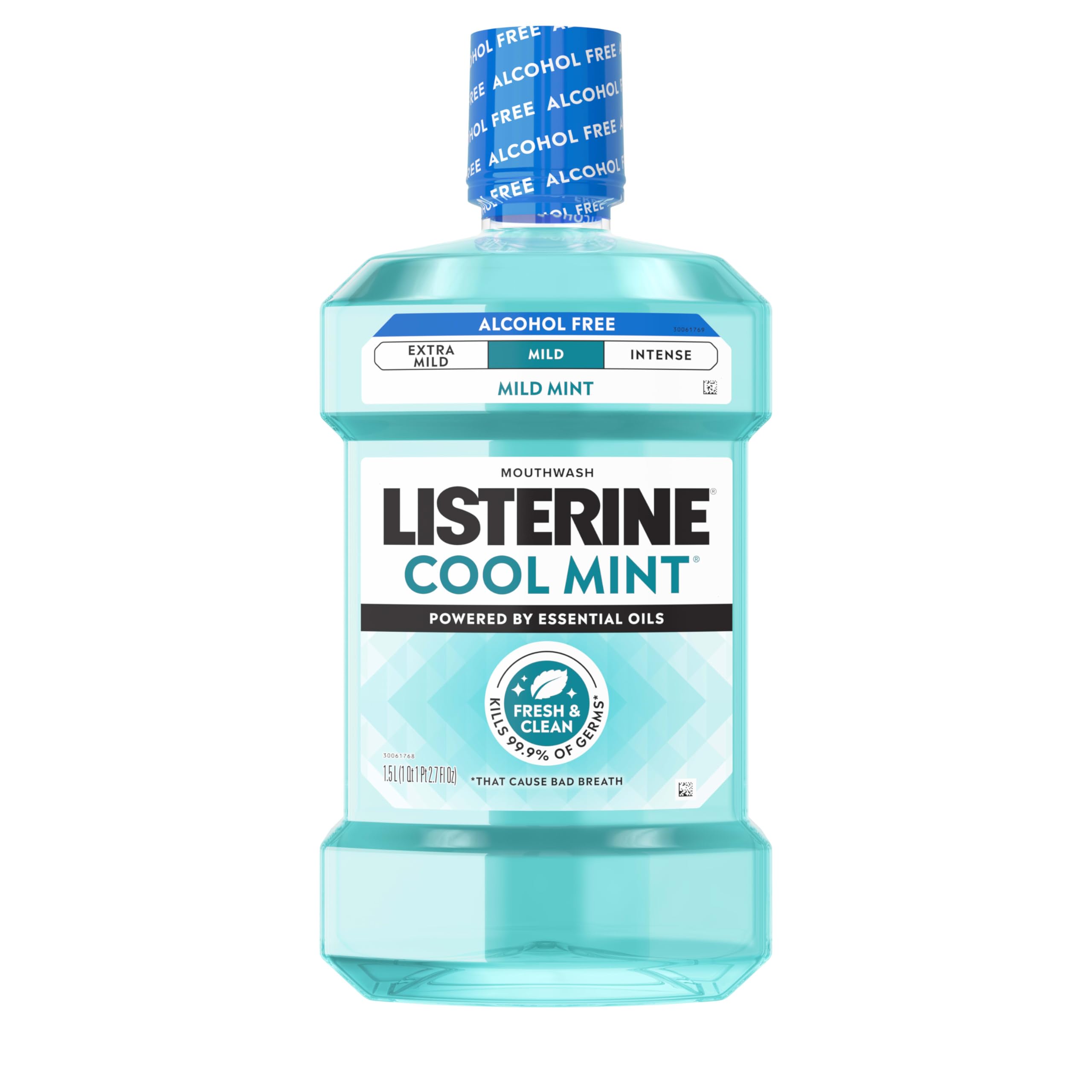 Listerine Cool Mint Alcohol Free Mouthwash, Mild Mint, 50.7 fl. oz/1.5L