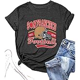 Women's Football Team T-Shirts - Vintage & Casual Short Sleeve Tees for Fans