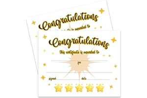 JIOJIO CHAN 25 Star Preschool Diploma Kindergarten Certificates for Kids Teachers and Students, Parents and Children, End of Semester, Back to School,Home Study Supplies,8x10 Inches