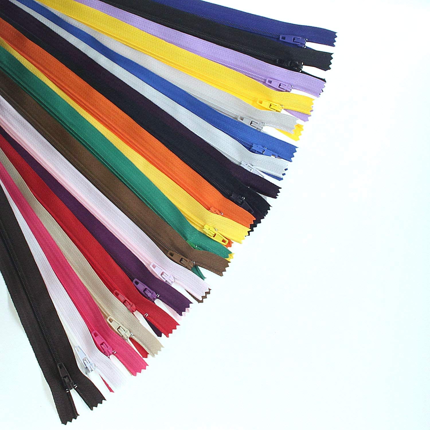 Leekayer Zippers 14 Inch Nylon Zipper Multicolored 35cm Closed End Zipper 3# Zipper for Sewing Crafts DIY Handamde Pillow Zippers Bulk 20 Colors (14" 80pcs)