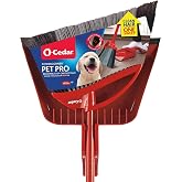O-Cedar Pet Pro Broom with Step-On Dustpan | Removes Over 99% of Dust &amp; Dirt in One Sweep | Removes 3X More Pet Hair | Quiet Cleaning Tool for Cat and Dog Owners