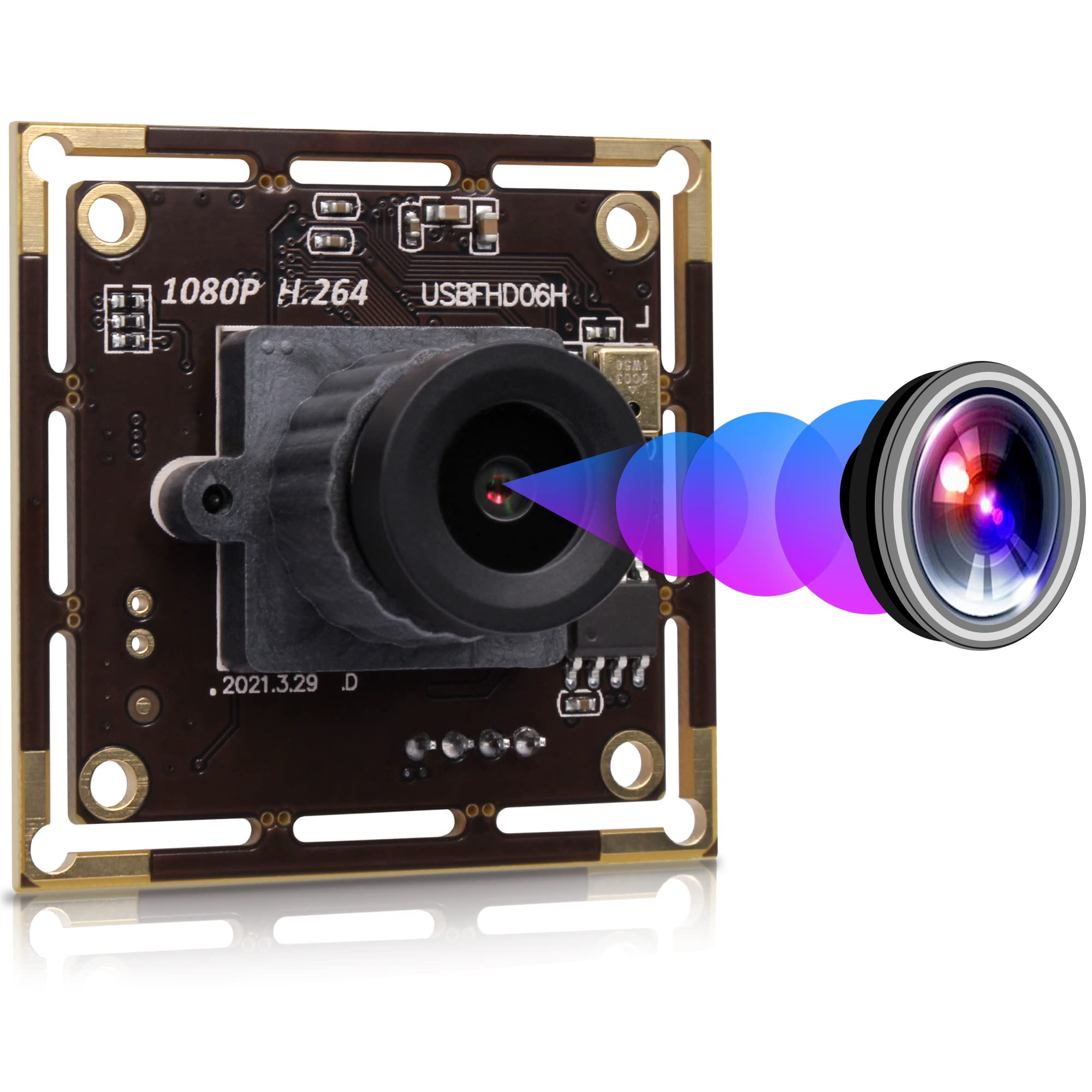 G H.264 Usb Camera Module 1080p Webcam with Microphone,Full HD 2mp Web Cam 0.01Lux Low Illumination Webcamera,High Speed fps 2K Cams wide angle 2.1mm lens Audio Web Cameras for Window,Mac,Raspberry Pi