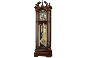 Howard Miller Edinburg Grandfather Clock, Wood Finish Gadroon Molding Glass with Swan-Neck Pediment & Golden Pendulum, Triple-Chime Movement Perfect for Home Decor, Living Room & Office