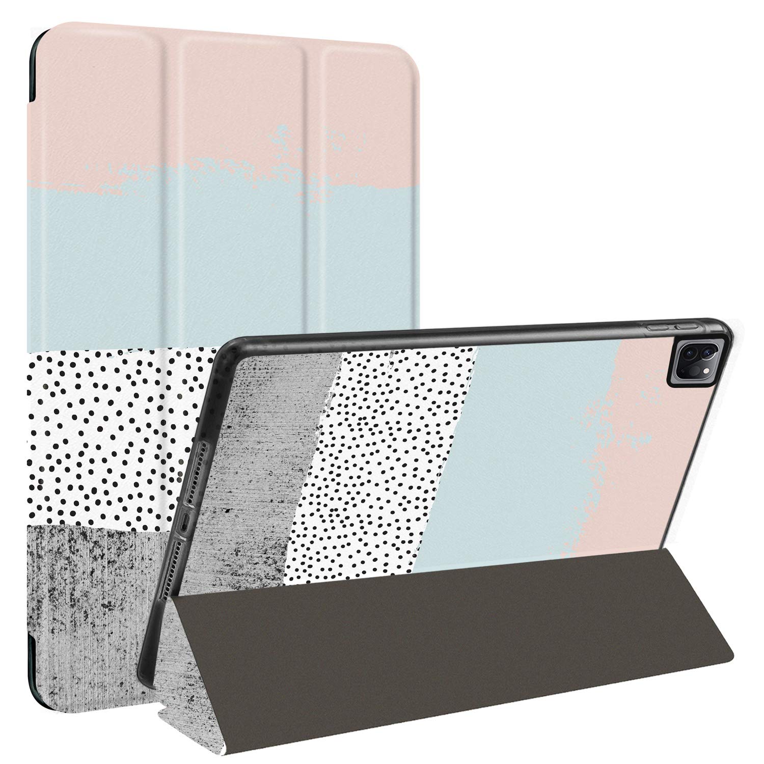 Huasiru Painting Case for iPad Pro 11" (2nd Gen) 2020 Released Only with Built-in Pencil Holder, Trifold Lightweight Stand Smart Case with Soft TPU Back, Auto Wake/Sleep, Colors