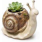 Snail Planter, Cute Unique Animal Succulent Planter for Indoor Plants | Small Funny Flower Pots, Whimsical Whimsy Cottagecore Quirky Home Decor, Plant Lover Gifts for Plant Lovers
