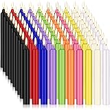 Perkisboby 100 PCS Unscented Assorted Colors Taper Candle, 4" Tall x 1/2" Diameter Mini Candles for Casting Chimes, Rituals,