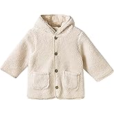 Minicoco Baby Girl Fleece Hooded Jacket, Warm Soft Cotton-Lined Sherp Coat for 3-24Months Daily Outfits