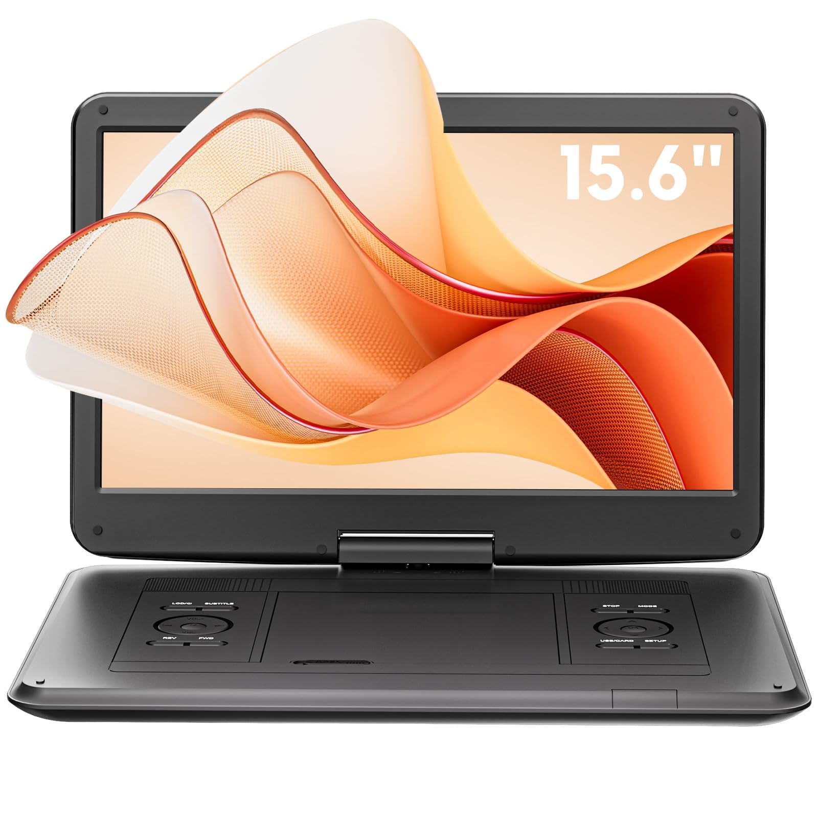 Photo 1 of AKIYO 17.5" Portable DVD Player with 15.6" Large HD Screen for Car and Kids, 6 Hours Rechargeable Battery, Dual Stereo Speakers, Support USB/SD/AV/Audio/Sync TV and Multiple Disc Formats
