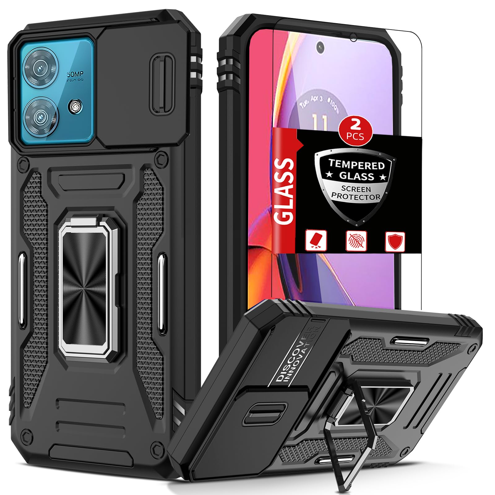 FRLMOOES for Motorola Moto G84 Case with 2 Screen