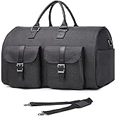 seyfocnia Convertible Travel Garment Bag,Carry on Garment Duffel Bag for Men Women - 2 in 1 Hanging Suitcase Suit Business Travel Bag