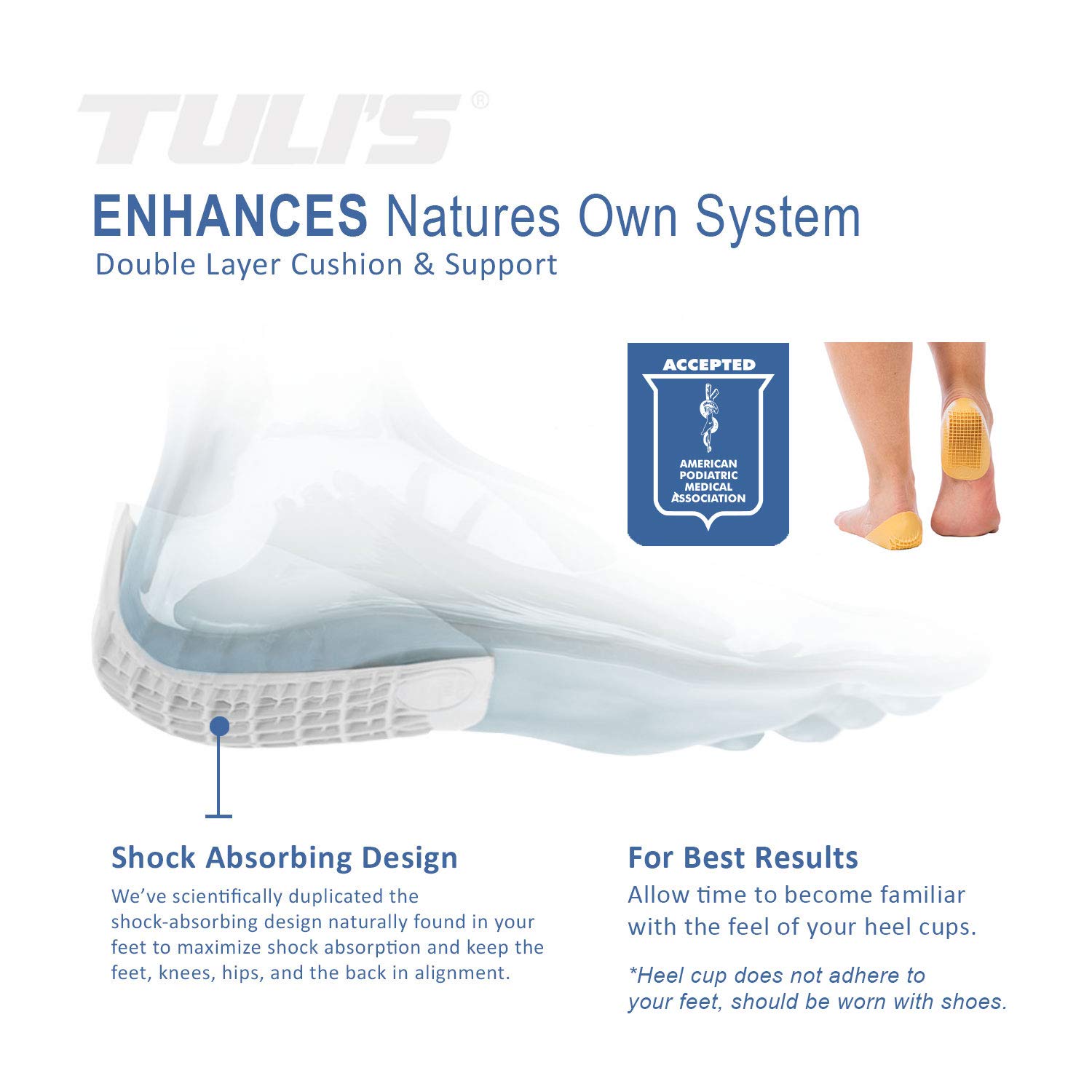 Tulis Classic Heel Cups Cushion Insert For Shock Absorption - Main Image