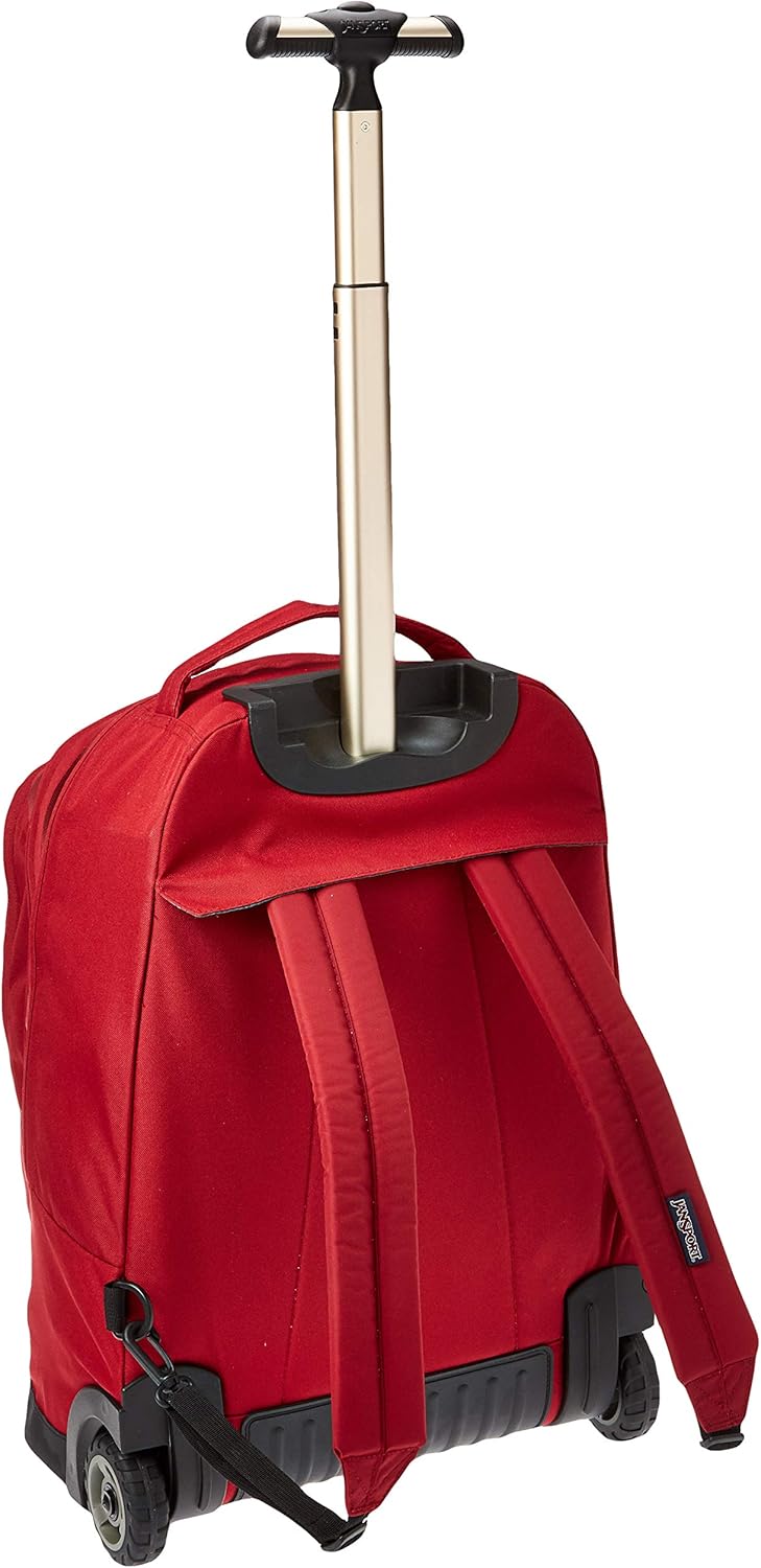 Jansport Driver 8 Rolling Backpack - Wheeled Travel Bag with 15-Inch Laptop Sleeve, Viking Red: Clothing