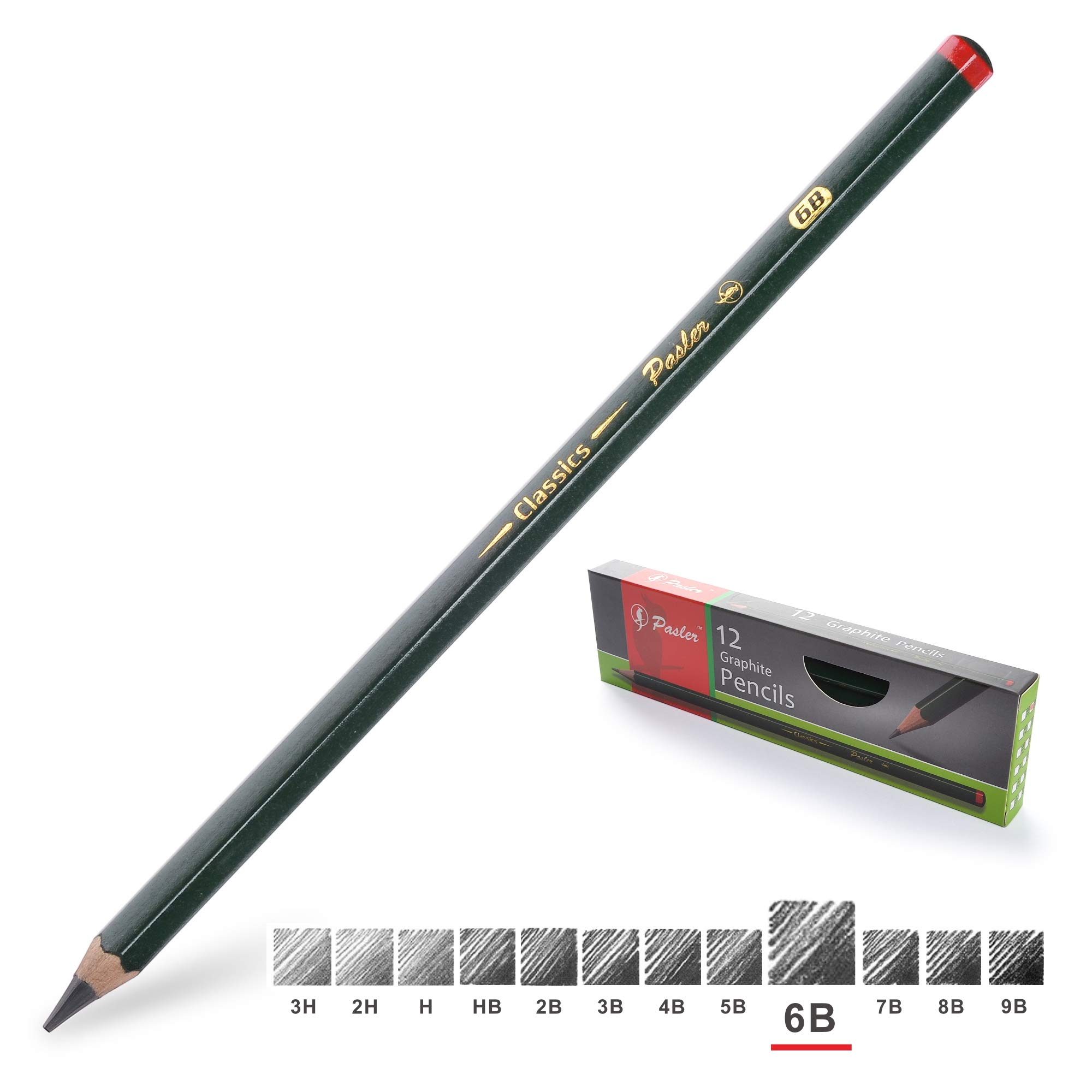 Pasler® Professional Graphic Sketching Drawing Pencils 12 Count (6B)