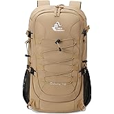 Bseash 40L Waterproof Hiking Camping Backpack with Rain Cover, Outdoor Sport Travel Bag Daypack for Climbing Skiing Cycling (Khaki)