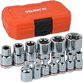 JU JIAN TEC 13-Piece E-Torx Socket Set | Female Star Socket E4 - E20, Chrome Vanadium Alloy Steel, with Molded Case