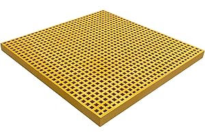Natotela 24x24in Fiberglass Molded Grating, FRP High Strength Grate Panel 11000 LBS Capacity 1.5'' Mini Mesh Square Heavy Duty Fiberglass Bar Grating for Outdoor,Car Wash,Deck,Drain,Industrial Aera